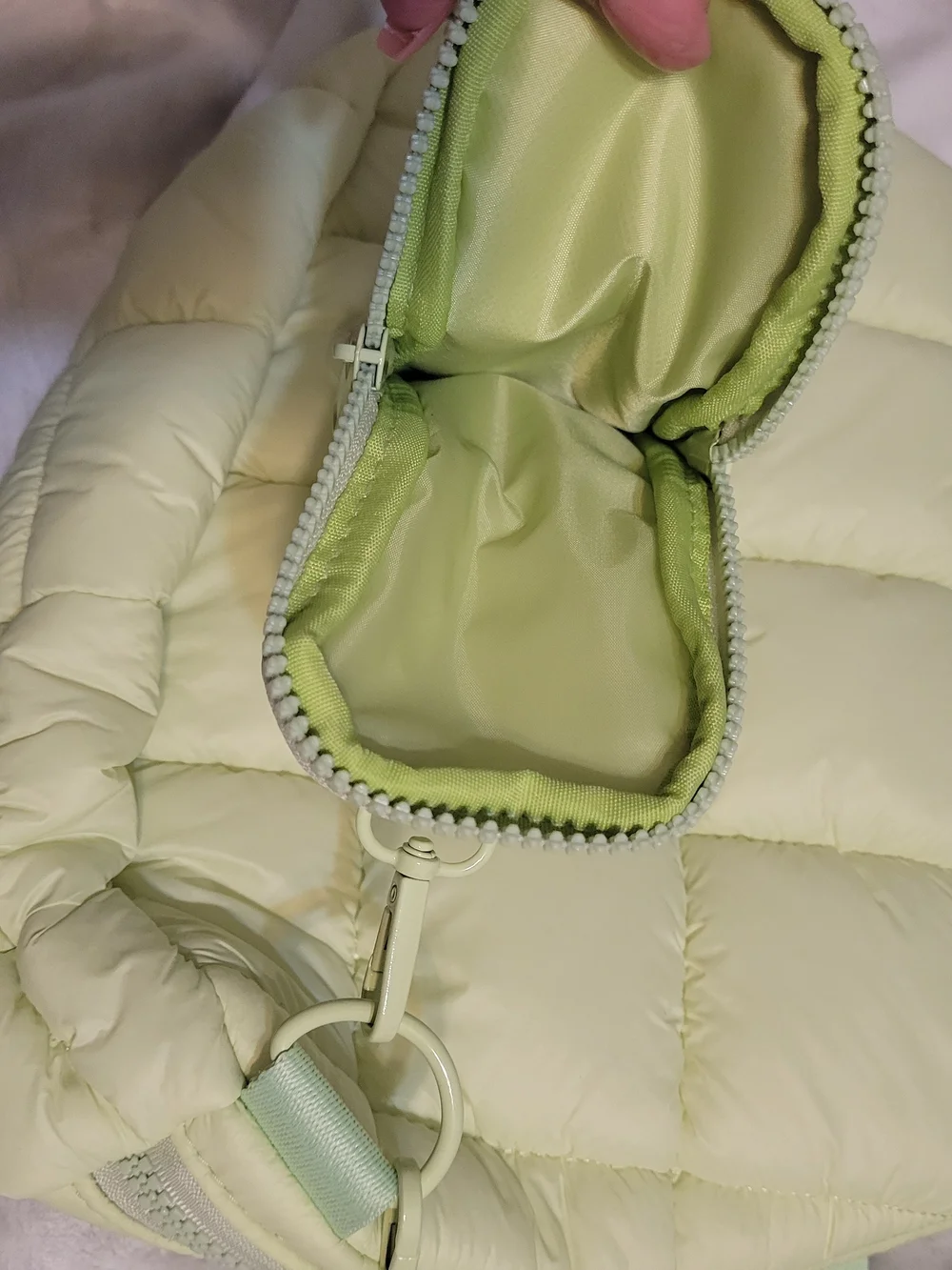 Simply Southern Light Green Quilted Sling Backpack